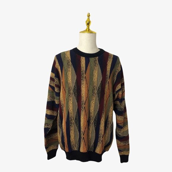 Vintage Tundra Sweater XL Tight Knit Crew Neck Coogi Style Pullover - Picture 1 of 9